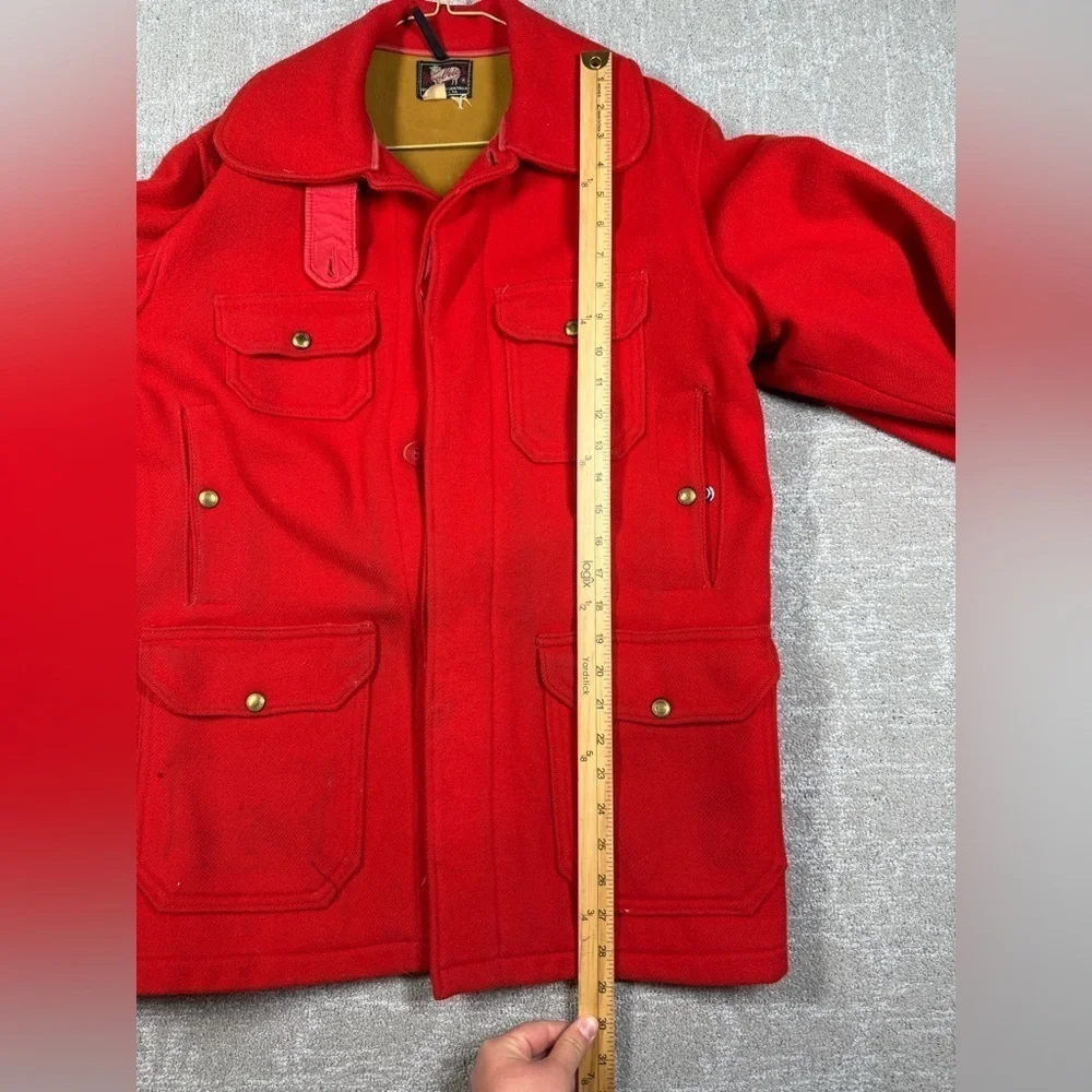 Vintage Woolrich Woolen Mills 1950s Mens Red Hunting Jacket Mens Size 38
